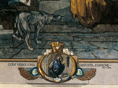 Áustria, Viena, Ilustração da Divina Comédia de Dante Alighieri (Purgatório, Canto XI) por Franz von Bayros, pormenor de Franz von (1866 1924) Bayros