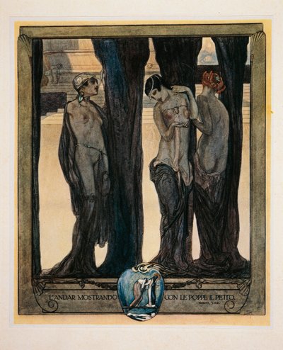 Áustria, Viena, Ilustração da Divina Comédia de Dante Alighieri (Purgatório, Canto XXIII) por Franz von Bayros de Franz von (1866 1924) Bayros