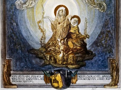 A fé é substância das coisas que esperamos, E evidência das que não são vistas, E isto parece-me a sua quiddidade, canto XXIV, Céu, Divina Comédia de Dante Alighieri, ilustração de Franz von Bayros (1866-1924), Viena de Franz von  Bayros