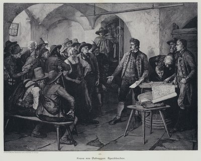 Josef Speckbacher, líder da rebelião do Tirol contra o domínio de Napoleão I (gravura) de Franz von (after) Defregger