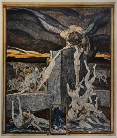 Os Simoníacos, Inferno, canto XIX de Franz von Bayros (1866 1924)