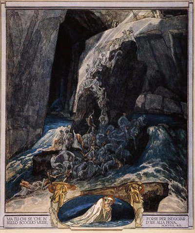 Ilustração de Dantes Divine Comedy, Inferno, Canto XXIII, 1921 (wc no papel) de Franz von Bayros