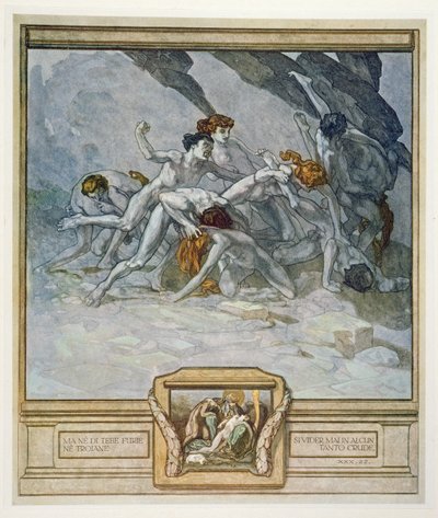 Ilustração da "Divina Comédia" de Dante, Inferno, Canto XXX: 22, 1921 de Franz von Bayros