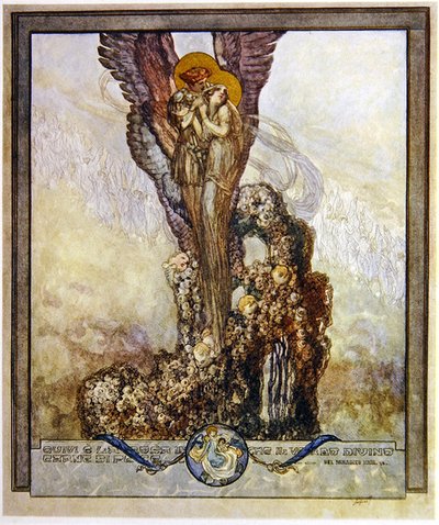 Ilustração de Dantes Divine Comedy, Paradise, Canto XXIII, 1921 (wc no papel) de Franz von Bayros