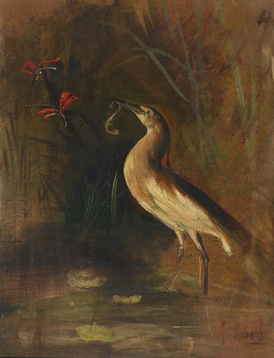 Garça e salamandra de Franz von Lenbach