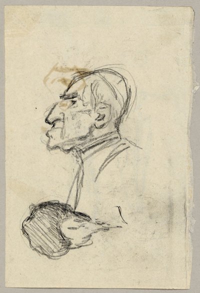 Estudo de retrato de um cardeal, verso: mula em vista dorsal (?) de Franz von Lenbach
