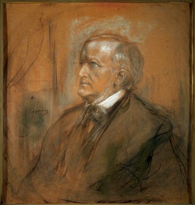 Retrato do compositor Richard Wagner, 1813-1883, 1868. de Franz von Lenbach