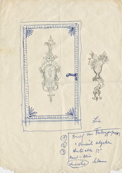 Esboço de design para uma porta de Franz von Matsch