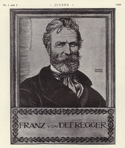 Franz von Defregger, artista austríaco (litho) de Franz von Stuck