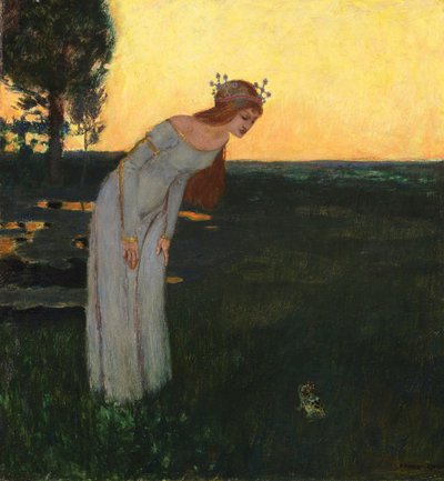 Il etait une fois - Era uma vez, por Stuck, Franz, Ritter von (1863-1928). Óleo sobre madeira de Franz von Stuck