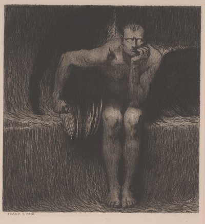 Lúcifer, c.1890 (gravura) de Franz von Stuck