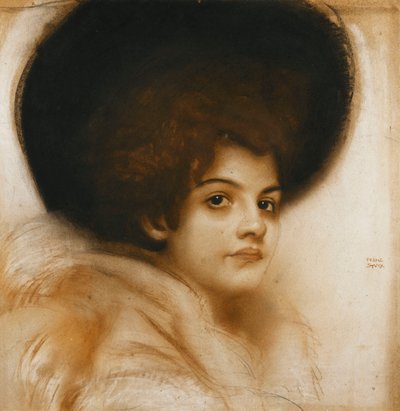 Retrato de uma senhora com um chapéu, de Franz von Stuck