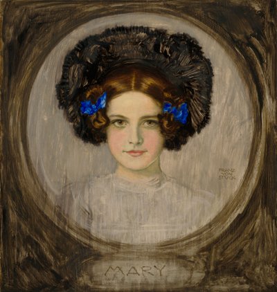 Retrato de Mary, filha do artista de Franz von Stuck