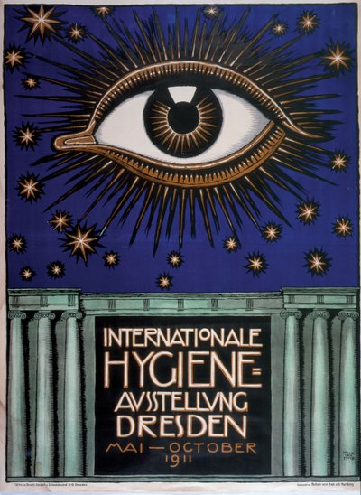 Cartaz para a Primeira Exposição Internacional de Higiene de 1911, 1911 de Franz von Stuck