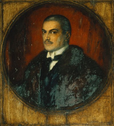 Auto-retrato do artista, metade do comprimento, 1915 de Franz von Stuck