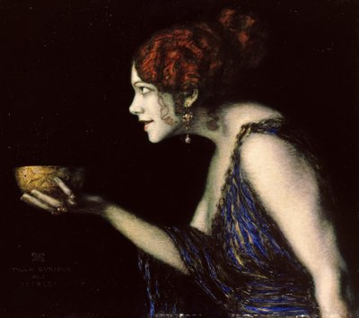 Tilla Durieux 1880-1971 como Circe, c.1913. de Franz von Stuck