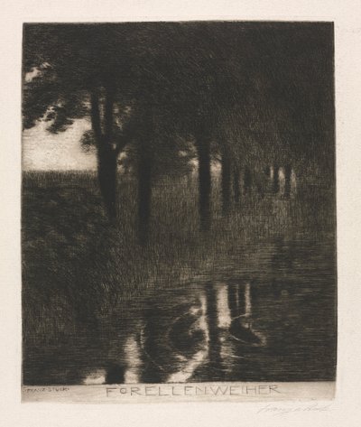 Lagoa da truta. de Franz von Stuck