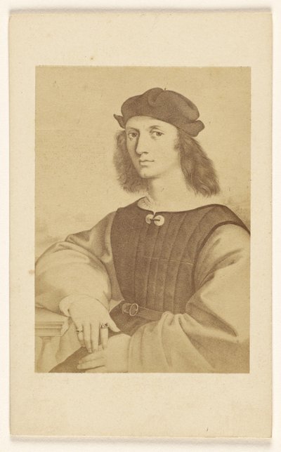 [Cópia de uma pintura não identificada do século XV-XVI de um homem de cabelo comprido sentado] de Fratelli Alinari