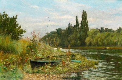 Um local tranquilo no rio Tamisa, 1882 de Fred Hines