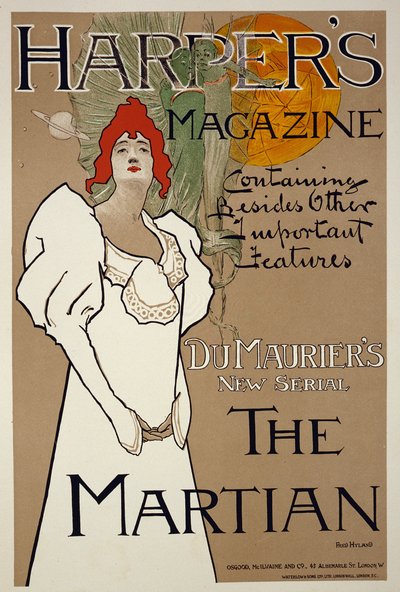 Ilustração da capa da revista Harpers com participação de The Martian de DuMaurier, 1898 de Fred Hyland