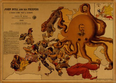 John Bull e seus amigos. Um mapa serio-cômico da Europa de Fred W. Rose