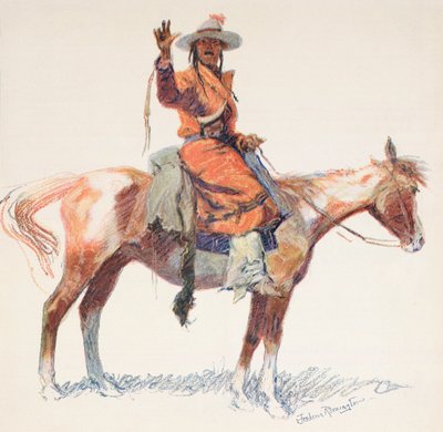 Um Escoteiro Apache. Frederic Remington. de Frederic (after) Remington