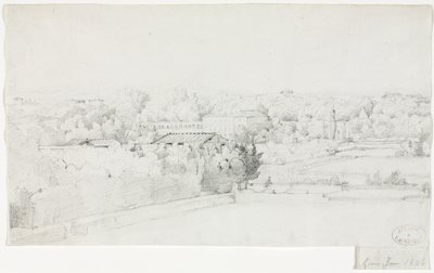 Vista da Villa Borghese e sua Orangerie da Villa Medici, 1826. de Frederic Bourgeois de Mercey