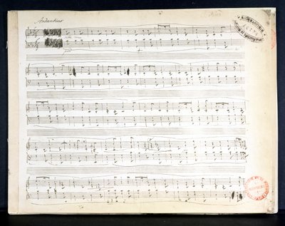 Fac-símile da pontuação de &39;Ballade Number 2 in F&39; de Frederic Chopin