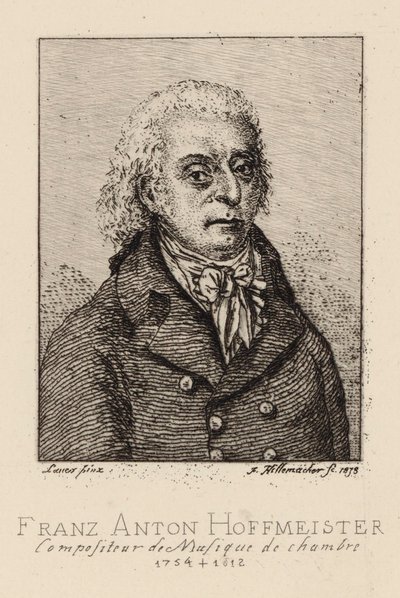 Retrato do compositor Franz Anton Hoffmeister 1754-1812. de Frederic Desire Hillemacher