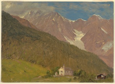 Uma paisagem alpina na Suíça de Frederic Edwin Church