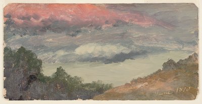 Nuvens sobre a fazenda de Church, Hudson N.Y. de Frederic Edwin Church