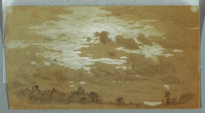 Céu nublado sobre um cume arborizado, Niagara de Frederic Edwin Church