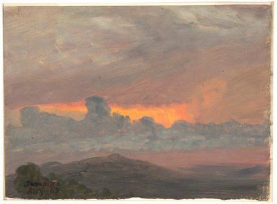Pôr do sol nublado, Jamaica de Frederic Edwin Church