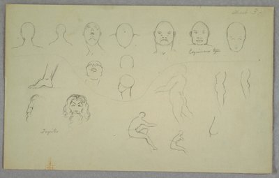 Desenho, Estudos Anatómicos, 1865-70 de Frederic Edwin Church