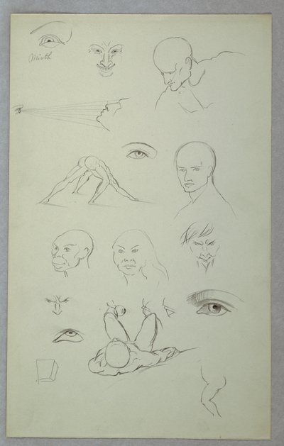 Desenho, Estudos Anatómicos, 1865-70 de Frederic Edwin Church