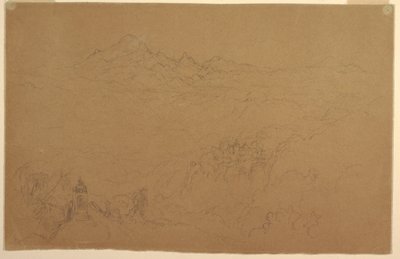 Desenho, Paisagem dos Andes, julho de 1853 de Frederic Edwin Church