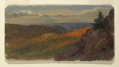 Desenho, Paisagem de outono em Nova Inglaterra, 1865 de Frederic Edwin Church