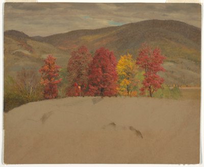 Desenho, Paisagem de outono em Nova Inglaterra, provavelmente em outubro de 1865 de Frederic Edwin Church