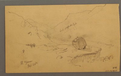 Desenho, Baía com casas, montanhas por trás, janeiro de 1868 de Frederic Edwin Church