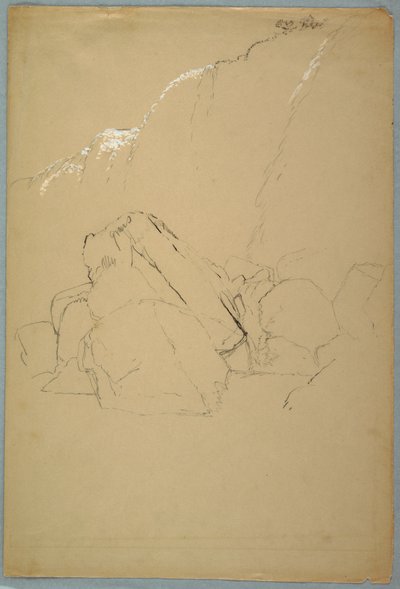 Desenho, Pedregulhos, o Banco Canadiano, 1858 de Frederic Edwin Church