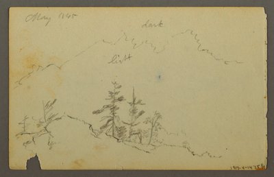 Desenho, Ampla paisagem ondulante com nuvens, 1844 de Frederic Edwin Church