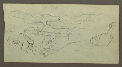 Desenho, Canyon, possivelmente 1868 de Frederic Edwin Church