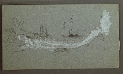 Desenho, Cascata, provavelmente Konigssee, Baviera, 1868 de Frederic Edwin Church