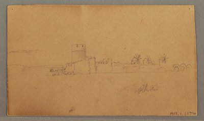 Desenho, Castelo junto ao porto, 29 de maio de 1868 de Frederic Edwin Church
