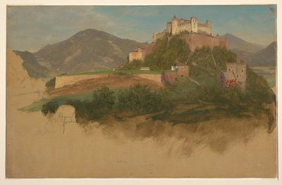 Desenho, Castelo de Salzburgo, Áustria, 1868 de Frederic Edwin Church