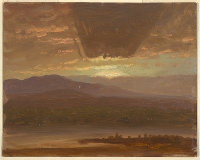 Desenho, Catskills from Hudson, Nova Iorque, 1870 de Frederic Edwin Church