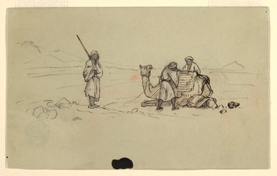 Desenho, Charing a Dromedary, fevereiro de 1868 de Frederic Edwin Church