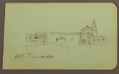Desenho, Igreja; Verso: Paisagem de montanha, "Taluca", 1883 de Frederic Edwin Church