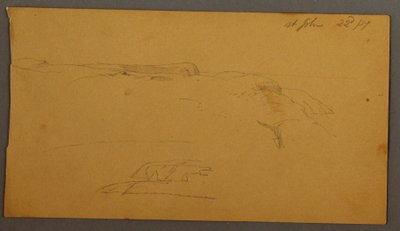 Desenho, Cliffs, 1859 de Frederic Edwin Church