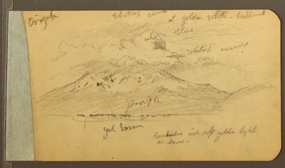 Desenho, Montanhas cobertas de nuvens, 1889 de Frederic Edwin Church